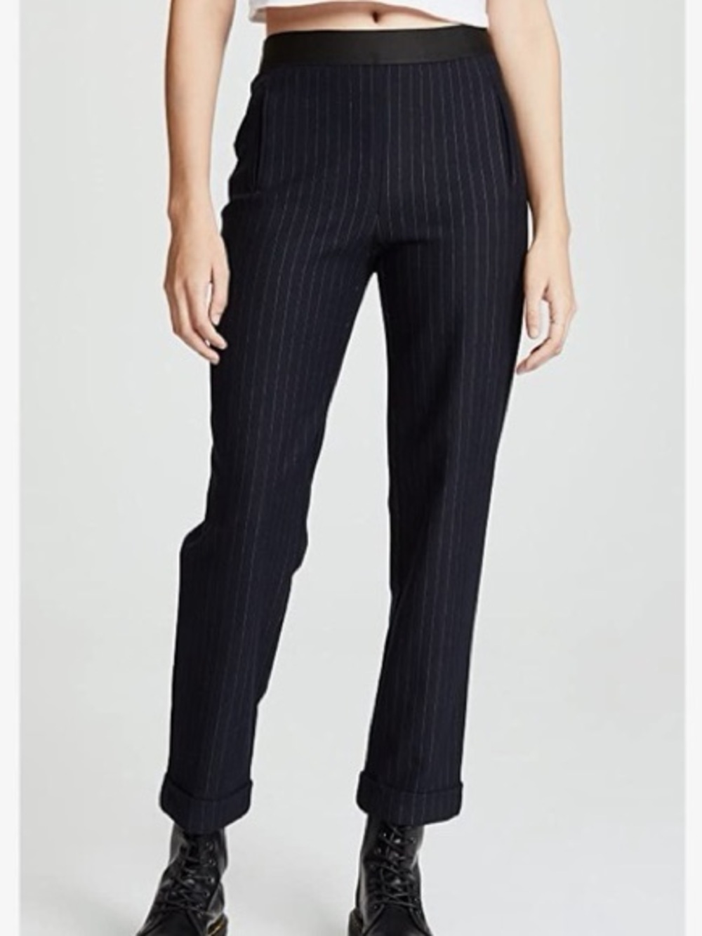 Bailey 44 Cuffed Striped Business Career Straight Leg Pants Size XS